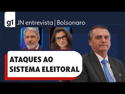 Bolsonaro responde a pergunta sobre ataques ao sistema eleitoral e sobre golpe em entrevista ao JN 12